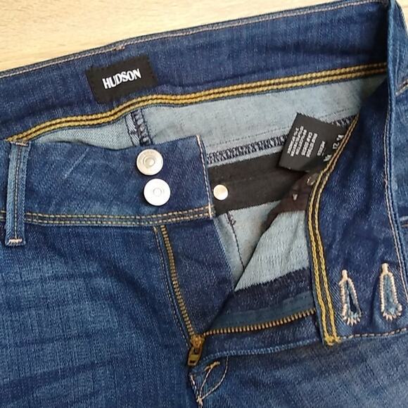 Hudson Collin Flap Waist Size 27 Dark Wash Distressed Skinny Jean - Picture 13 of 16